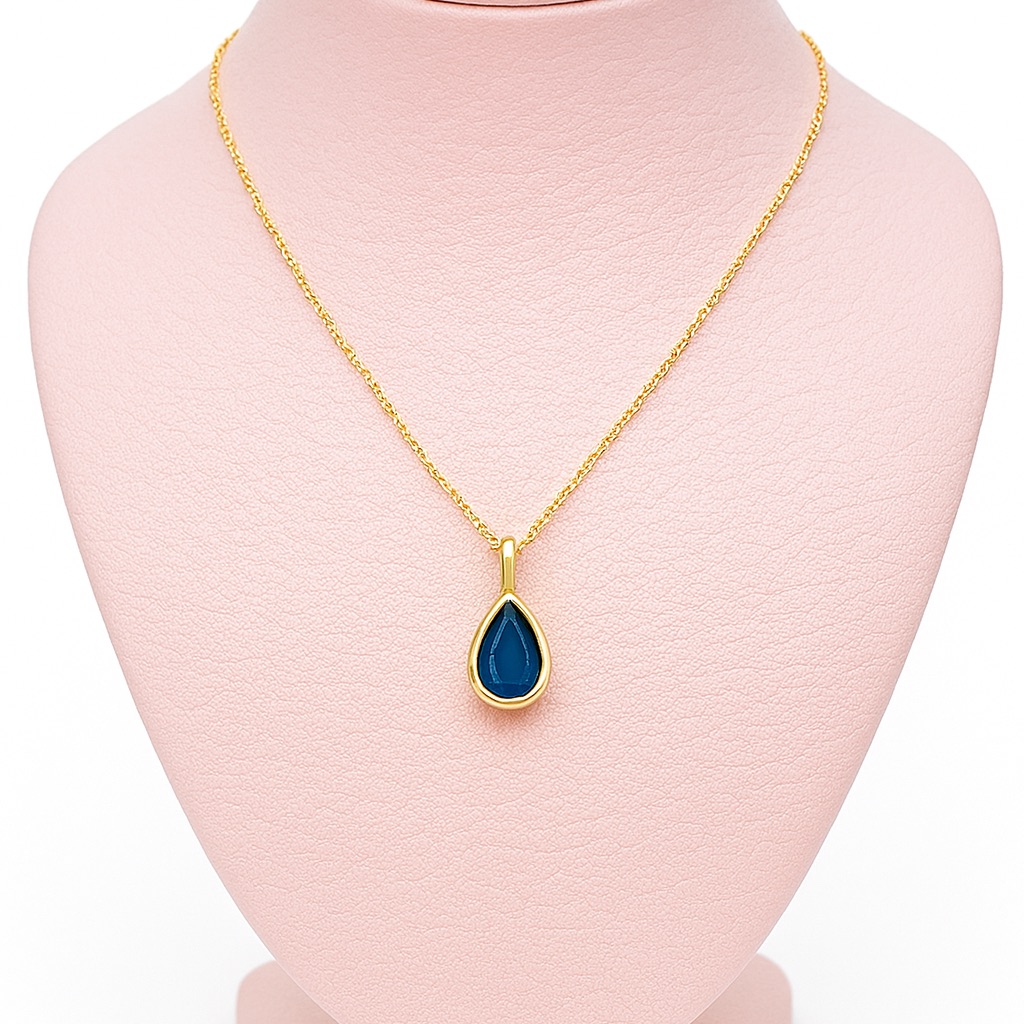 14k Gold Sapphire Necklace